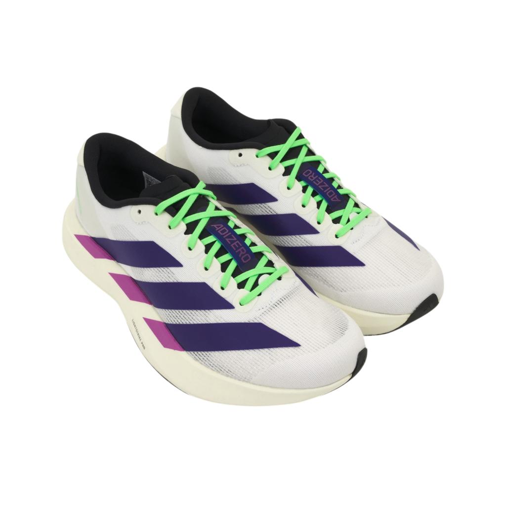 adidas Adizero Evo SL Footwear White Collegiate Purple Lime Burst Men Sneakers JS4495