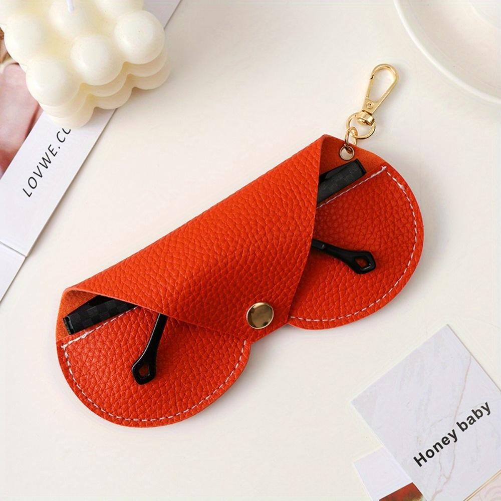 Cute Hanging Faux Leather Sunglasses Reading Glasses Storage Bag Litchi Embossed Glasses Cover Portable Travel Eyewear Holder