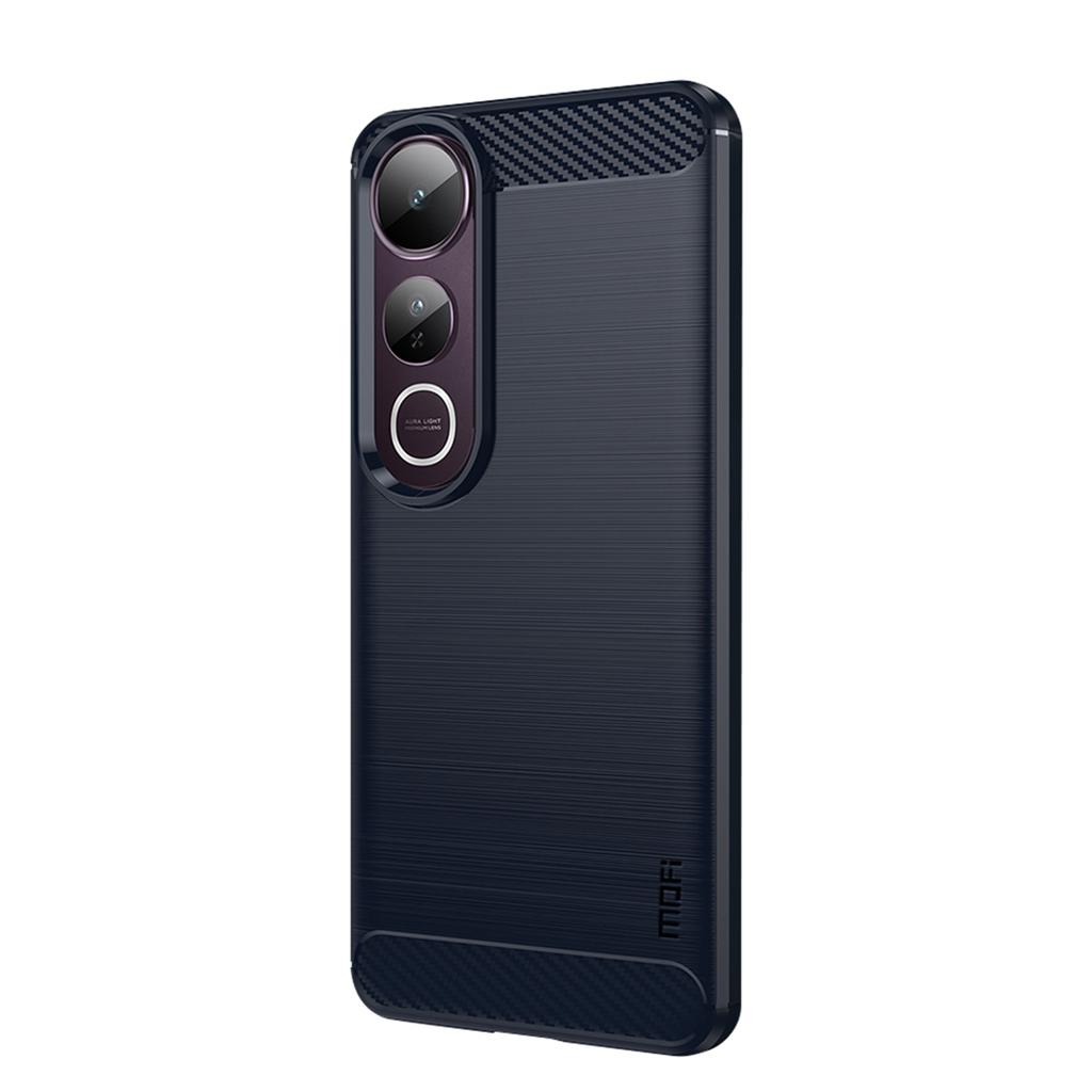 For Vivo V50 Lite 5G Back Cover MOFI Brushed Texture Carbon Fiber Soft TPU Case