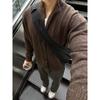 Cross-Border Cleanfit Retro Loose-Fit Autumn/Winter Men's Cardigan Sweater with Korean Style Half-High Neck Knitwear