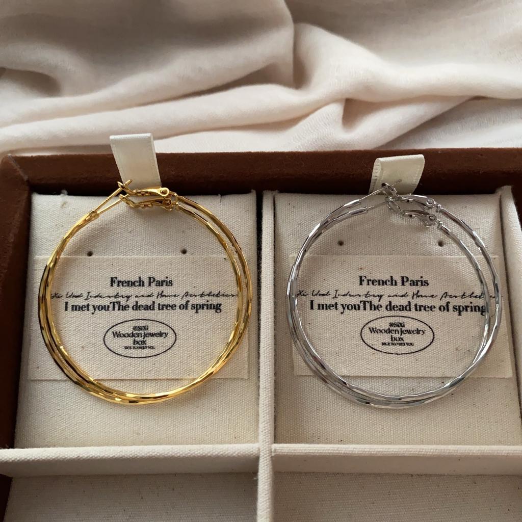 Premium Atmosphere Simple Earrings Women'S Large Circle Temperament Versatile Plain Ring Cold Wind Earrings Earrings