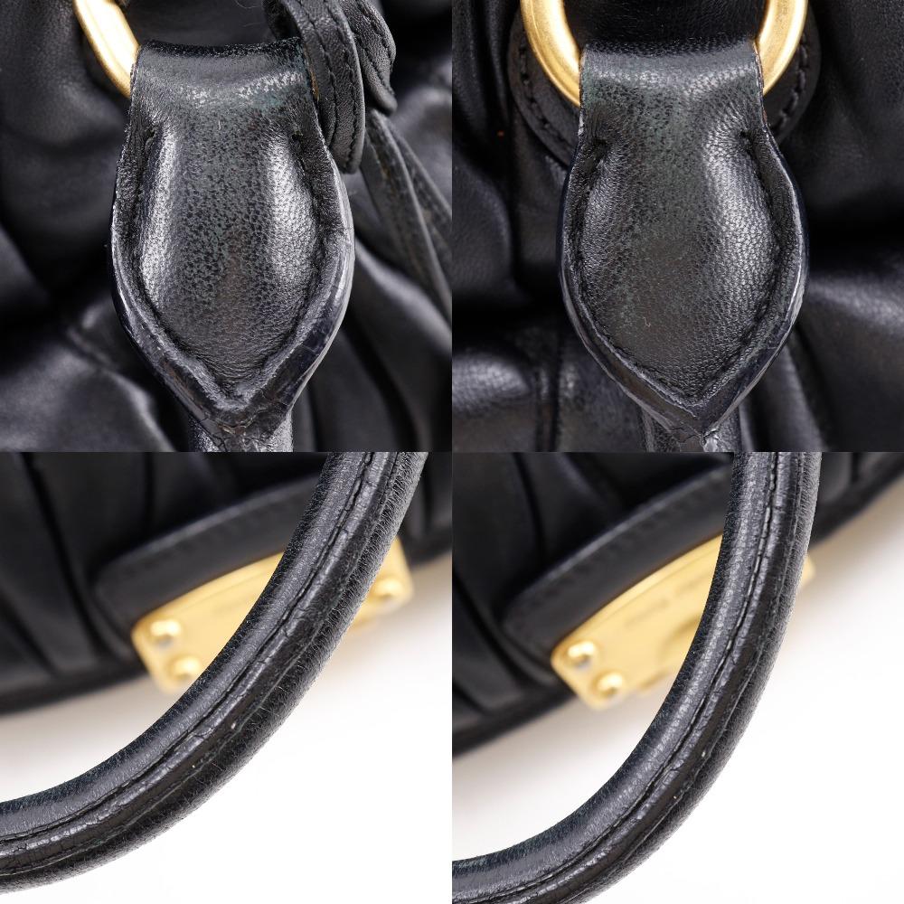 MIUMIU Materasse Handbag RR1300 black leather Women Used