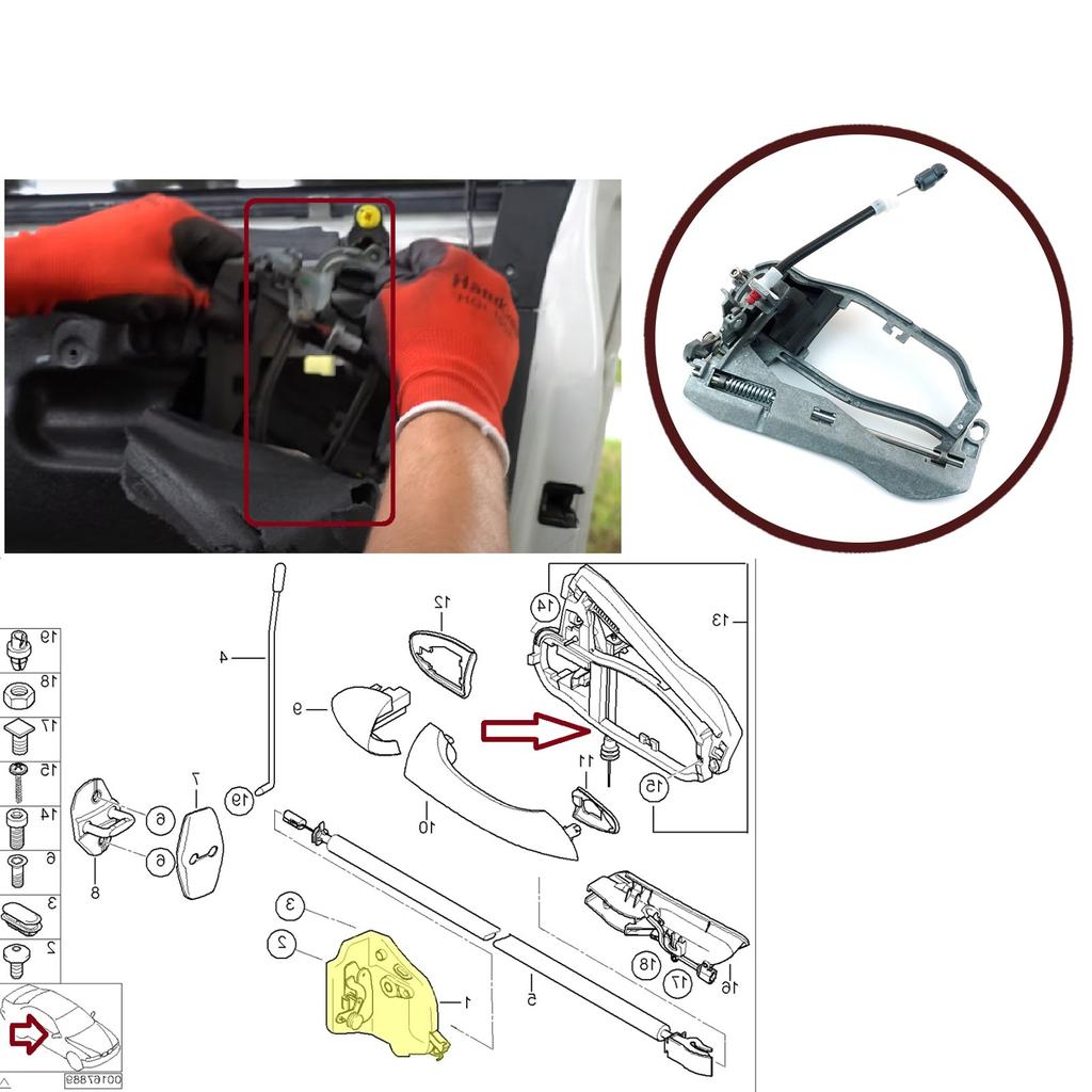 EDP174 Car Door Handle Housing Carrier Bracket Front Right 51218243616 for BMW X5 E53 2000-2006