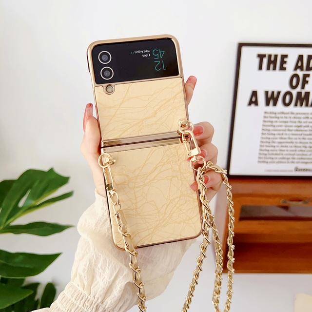 Für Samsung Galaxy Z Flip 4 3 Hülle Luxus Galvanisch lackiert mit Armband Stoßfester Schutz Harte Rückseite Zubehör