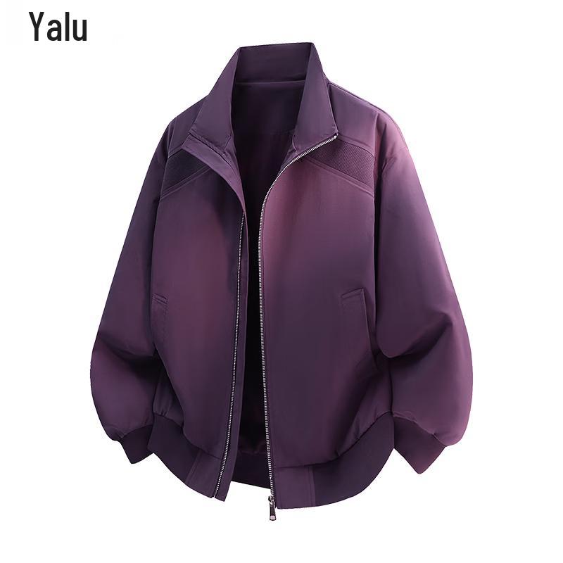 Yalu Men s Trendy Stand-up Collar Flight Jacket 2XL