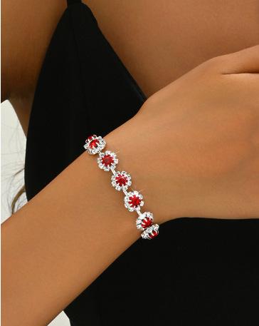 2026 Jewelry Necklace Earrings Bracelet Three-piece Full Diamond Flower Bridal Jewelry Set Dress Accessories