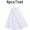 4pcs/1 Set Cake Scraper Set Decorating Comb and Frosting Spatula, Plastic Serrated Scraper Polisher