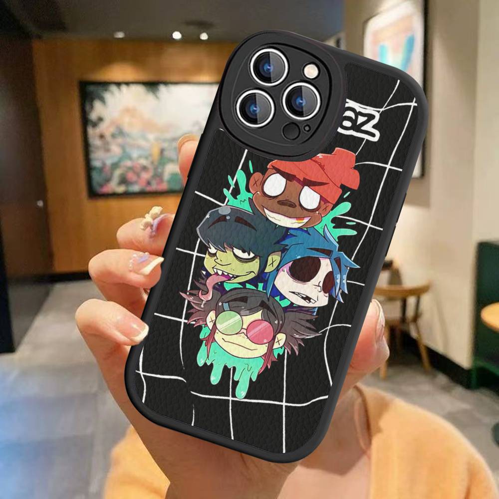 

G-Gorillaz Cartoon For IPhone 16 15 14 13 12 11 Pro Max Plus Shockproof Leather Soft Phone Cover iphone 11 pro