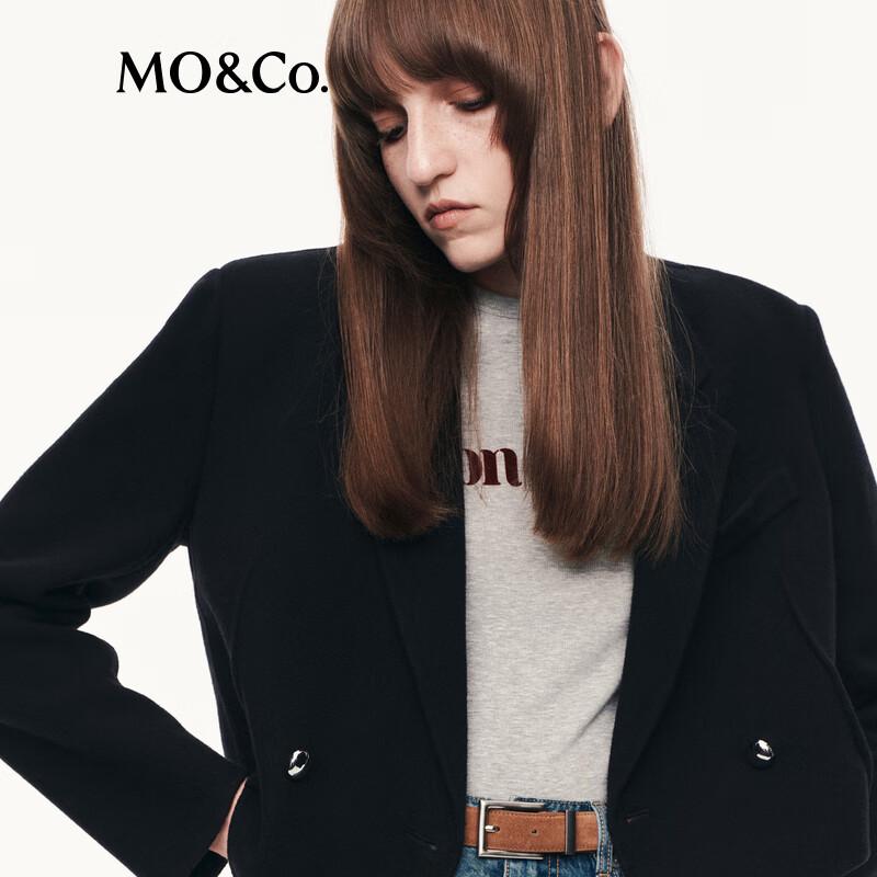 MO&Co. Women's 100% Wool Double-Breasted Blazer