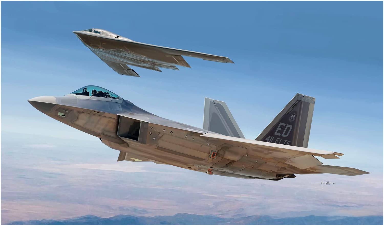 

Wolfpack Designs 1/72 Scale U.S. Air Force F-22A Raptor Edwards Air Force Base Premium Edition Plastic Model Kit (WOLWP17210) - Pre-painted