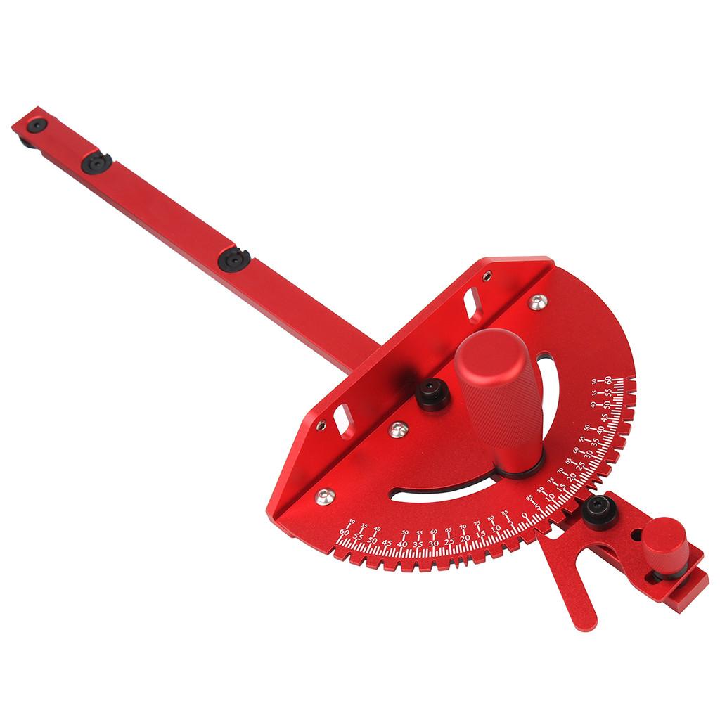 450mm Red Miter Gauge Aluminum Alloy Handle Benches Table Saw Router Miter Gauge Sawing Assembly Ruler Woodworking Tools
