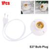 1Pcs Durable With Cable Base LED Lamp Holder EU Standard Plastic E27 Bulb Plug Dome Socket For Table Light Night Stands