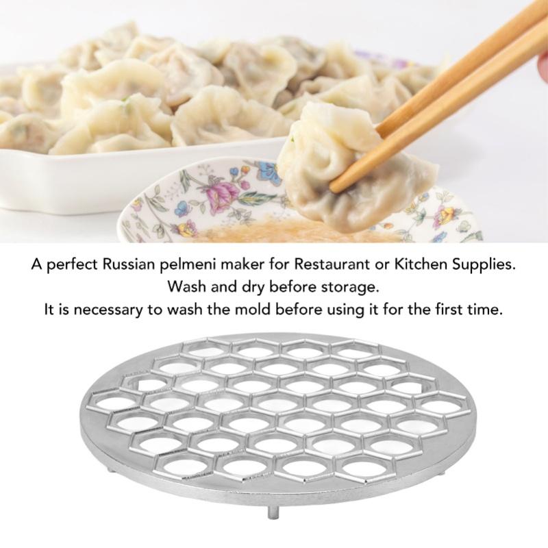 Russian Ravioli Maker Dumplings Mold Aluminum Alloy Pelmeni Maker Mold Pelmeni Meat Dumplings Maker 37 Holes Silver