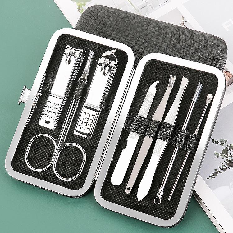 8-Piece Leather Nail Clipper Set: Multi-functional Manicure & Pedicure Tools Gift Set