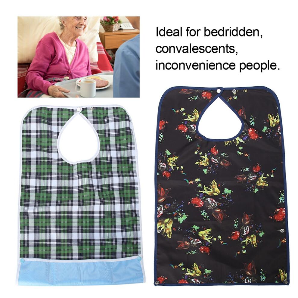 Adult Waterproof Mealtime Bib Double Layer Elder