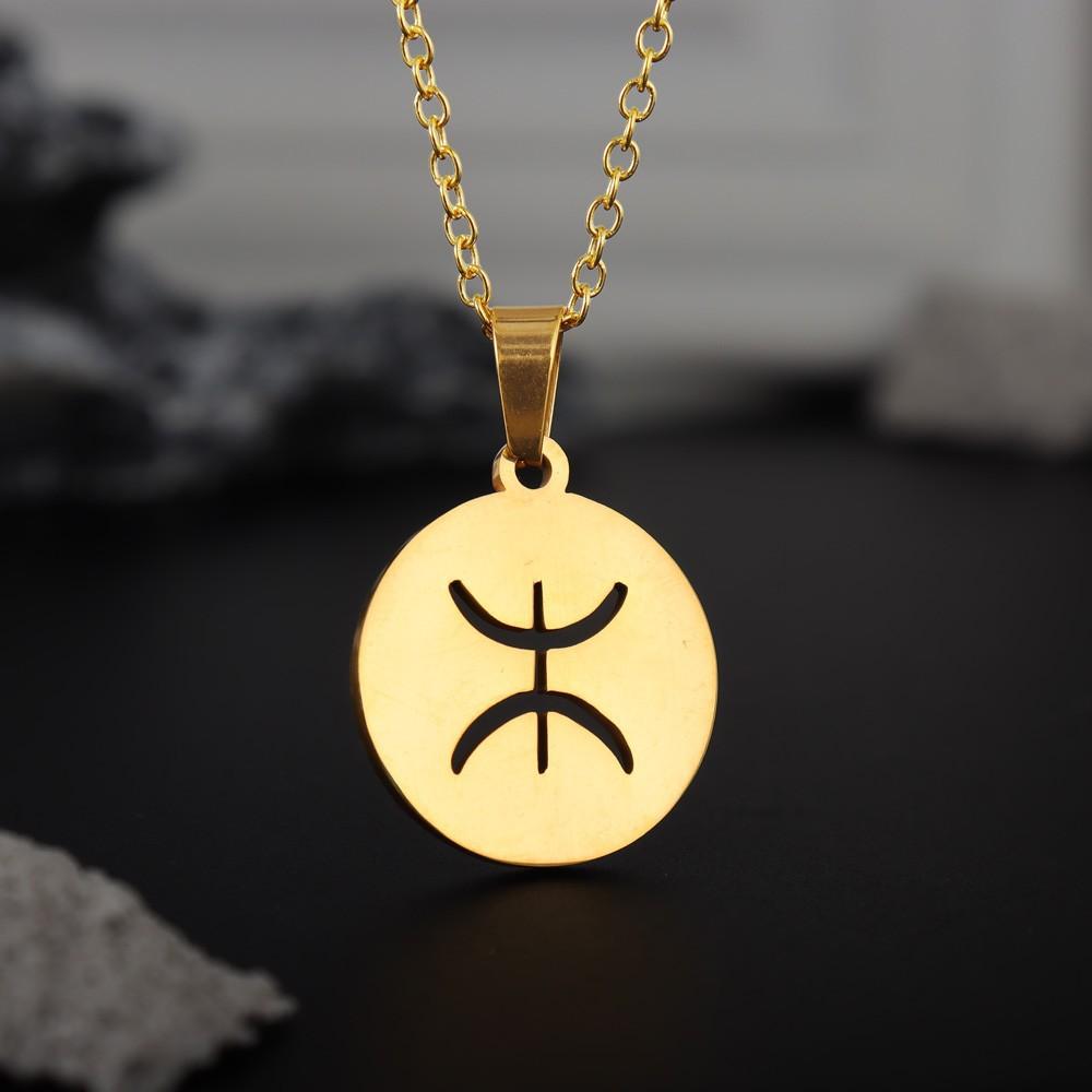 Women's Burr Symbol Titanium Steel Jewelry Pendant Necklace