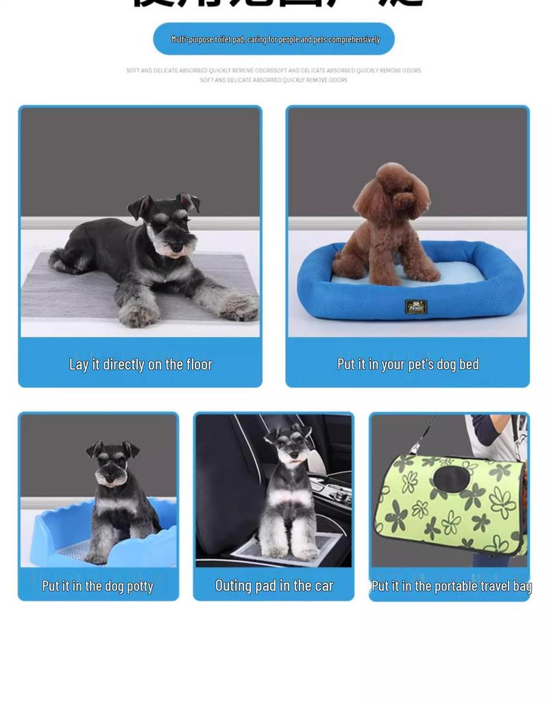 Bamboo Charcoal Pet Absorbent Pads for Dogs, Cats, and Rabbits – Odor Control & Training