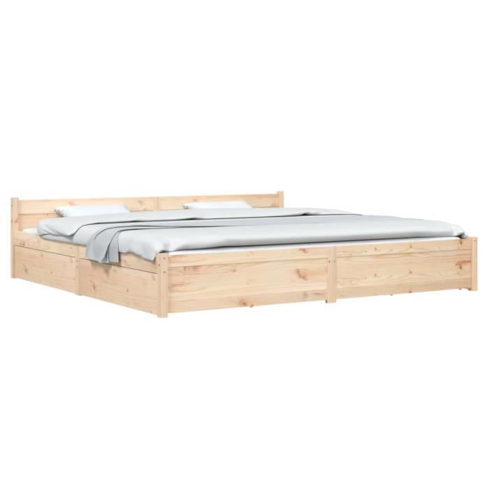 VidaXL Cadre de lit avec tiroirs 180x200 cm Super King 3103574