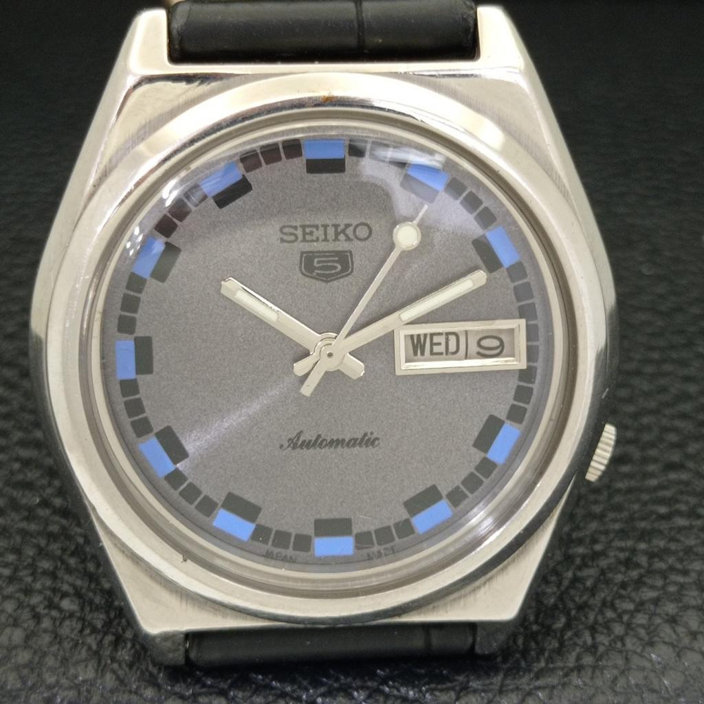 VINTAGE SEIKO 5 AUTOMATIC 7009A JAPAN MENS GREY COLOR DIAL WATCH a500114-2 R151a-a500114