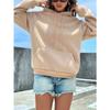 Damen Kapuzenpullover Langarm Lockerer Schnitt Einfarbige Lässige Pullover-Oberteile