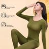 Women's Moisturizing Hyaluronic Acid Thermal Suit: Long-Sleeved Top & Pants for Autumn