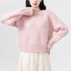 Short Solid Color Crew Neck Sweater for Women's Autumn and Winter New Lazy Style Versatile Knitted Sweater Inside, Small Man Outside Top