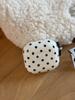 Korean Style Black White Polka Dot Airpods Pro 3 Case for Airpods 3rd Gen Protective Cover with Cute Heart Charm Anti Slip for Airpods 4th Gen