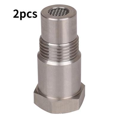 2 Stück Universal Verlängerungsfilter Sauerstoff O2 Sensor Anschluss Verlängerung Spacer Gewinde M18*1.5 Edelstahl Adapter Autoteile