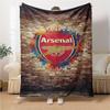 Coperte con stemma dell'Arsenal Football Club in flanella stampata, traspiranti, calde, da divano per casa, ufficio, copriletti 0708a25