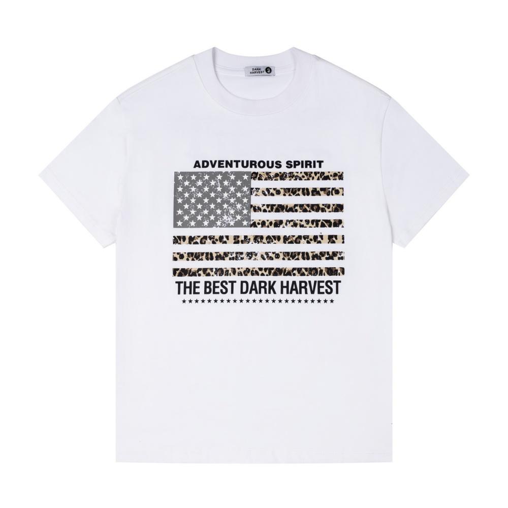 

Leopard Print Short Sleeve Tshirt Unisexs Doublesided Printed Summer Y2k Streetwear Loose Crew Neck HalfSleeve Cotton Tee Unisex M