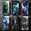 Wolf Moon Animal Soft Phone Case for iPhone 16 16E 17 Air 15 Pro Max 14 Plus 13 Mini 11 12 7 Black Cover Back Shell