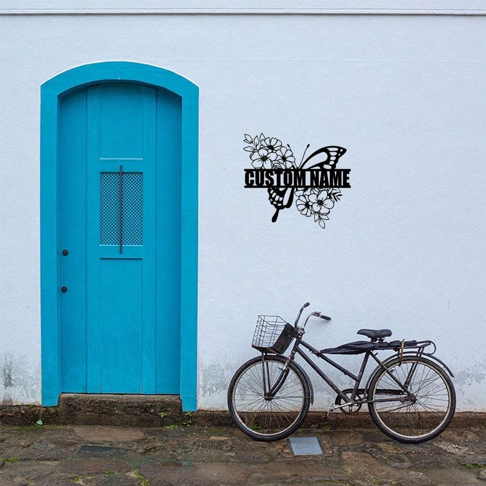 Butterfly Metal Wall Art, 1pc 3D Garden Decor, Hanging Ornament, Personalized Metal Sign, Flower Craft for Outdoor Patio