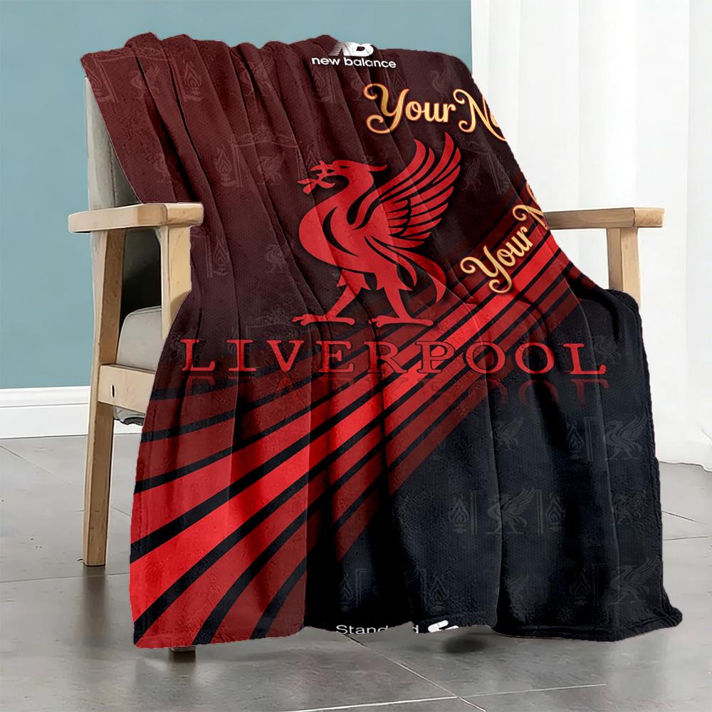 Liverpool Fc Customize Your Name Blanket Lightweight Customizable Blanket Soft Cozy For Office Home Decor Bed Couch Allseason Use