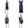 Eleganti Abiti da Festa da Donna Gatsby Flapper con Frange di Perline Vintage e Paillettes Senza Maniche Per uno Stile Senza Tempo