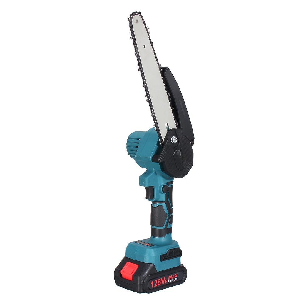 3000W 8Inches Brushless Mini Electric Chain Saw Variable Speed Pruning Saw 128VF Rechargeable Woodworking Tools For Battery