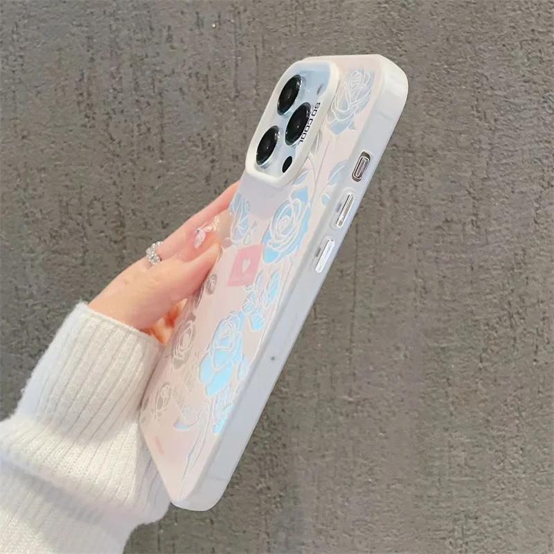 Phone Case For  Redmi 13 4G 13c Note 12 11 13 Pro Plus 5G 12s 11s 10s 10 Pro 4G Vintage Rose Electroplate Silver Cover