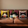 Cartoon Cat Cute Cushion Cover Soft Reversible  Durable Pillow Cover  MultiScene Use for Home  Car Daily Comfort