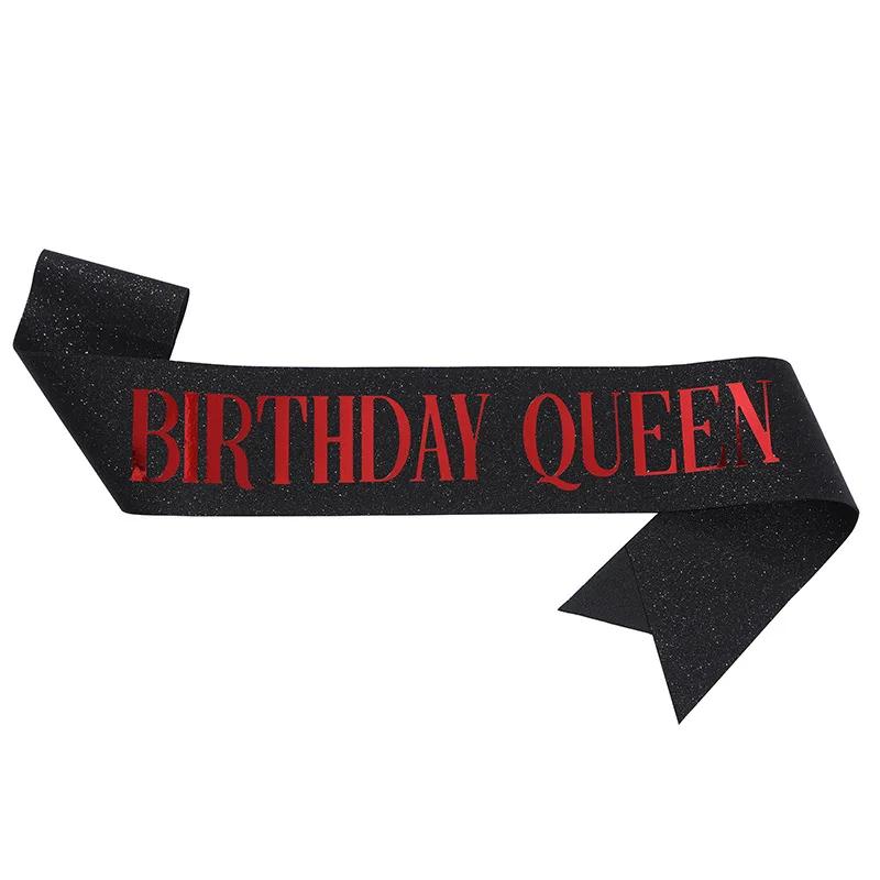 Happy Birthday Queen Girl Satin Sash 21 30 50 Birthday Sash Party Supplies Birthday Decoration Wedding Anniversary Decors