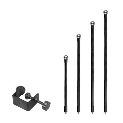 Strong Metal Phone Mount Clamp Adjustable Goosenecks Arm 17.4mm Ball Socket Compatible Multiple Device Size for Home