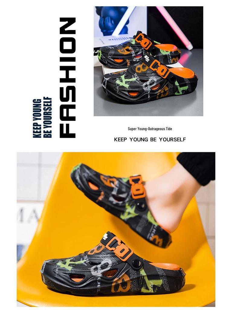 Men's Plus Size Summer Beach Sandals: Non-Slip, Dual-Use, Casual Slip-On Shoes