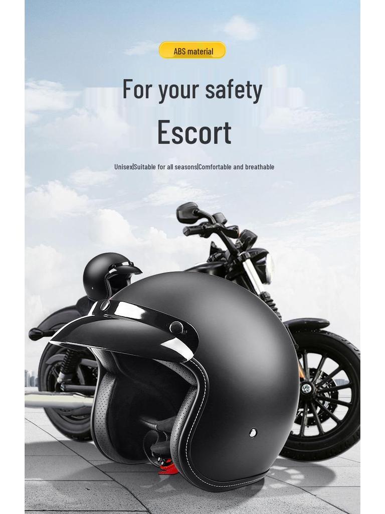 Retro Unisex Motorcycle Half Helmet for Electric Vehicles