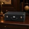MDF Storage Chest with Front Clasps Structured DiamondPatterned Case Metal Fasteners