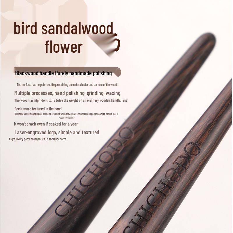 Ebony Wood Animal Hair 40-Piece Makeup Brush Set for Eyeshadow and Blush