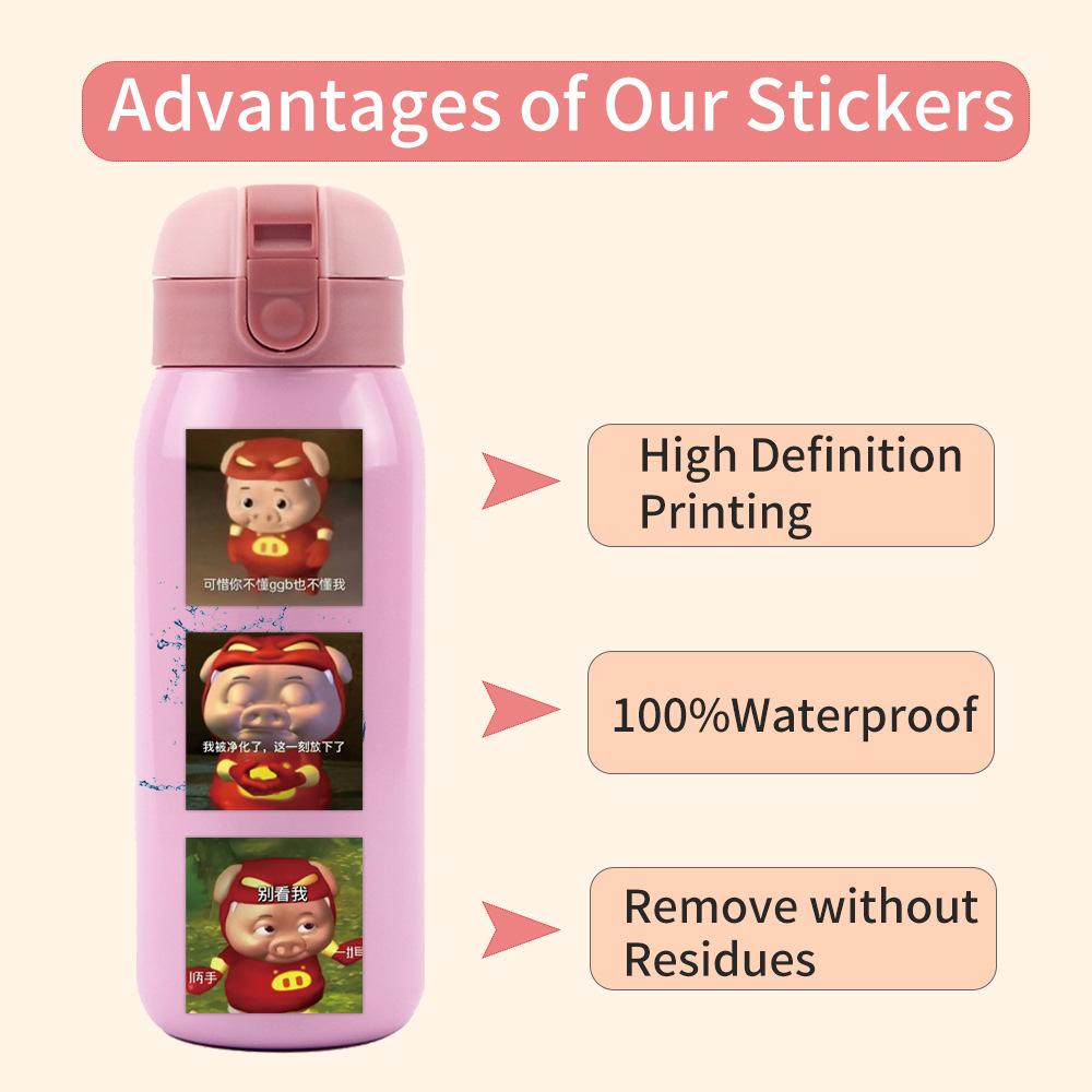 80 Pig Man Emoticon Pack 4 Open Graffiti Stickers Decorative Scooter Water Cup DIY Personality Stickers