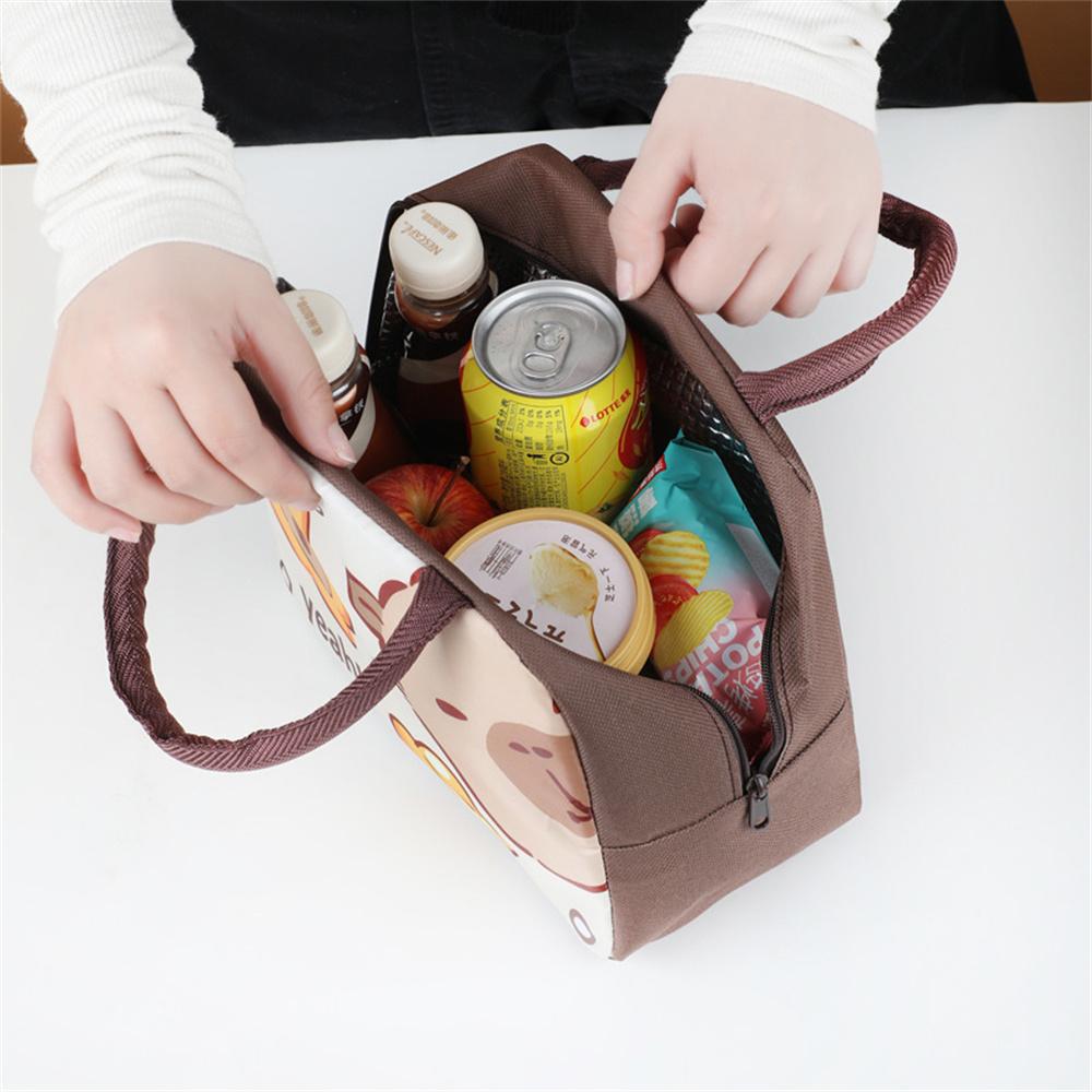 Cartoon Capybara Lunch Bag Children Portable Thermal Insulation Bento Box Bags Food Container Handbags for School Office