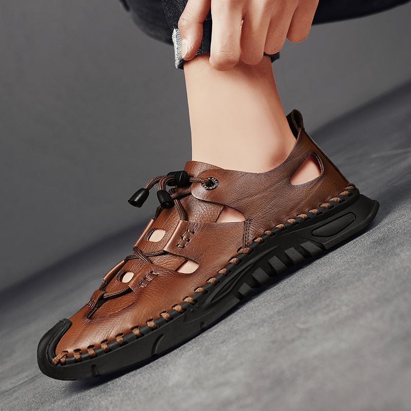 Fashion Genuine Leather Summer Shoes Retro and Trendy Men's Styles Daily Business Office Dress Up Party Quality New Shoes Breathable