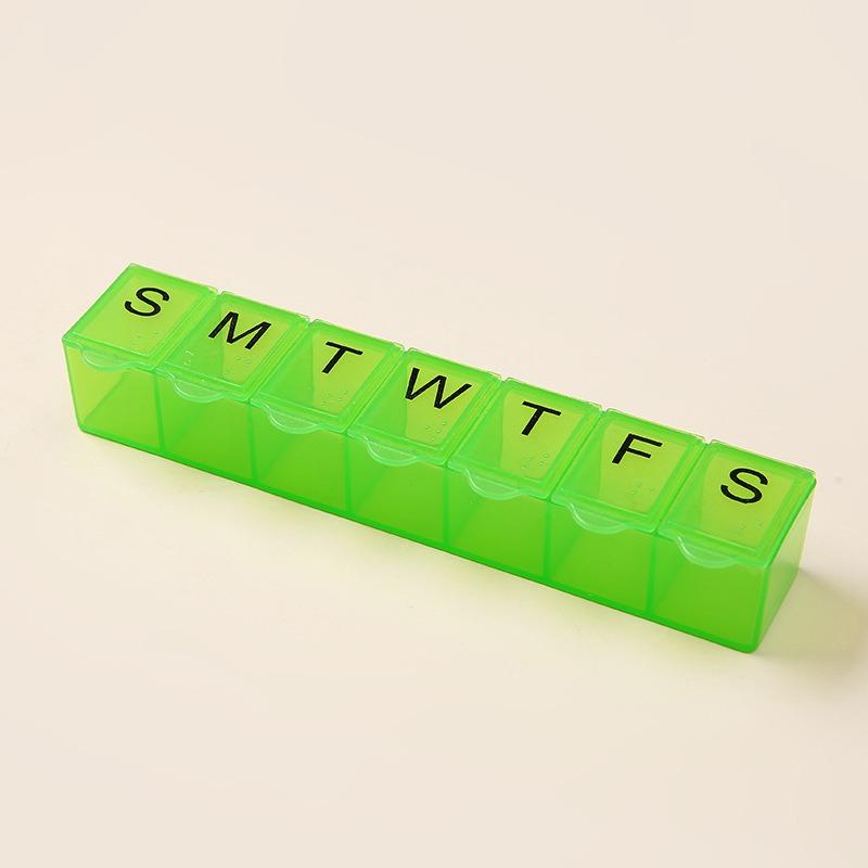 

New Mini Weekly Portable Travel 7 Days 7 Grids Pill Cases Box Storage Organizer Container for Vitamins Fish Oils Medicine Holder зелений