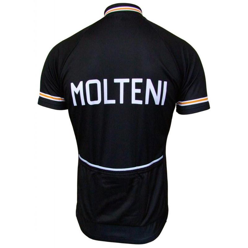 NEU 4 Stil Schwarz/Orange MOLTENI Radtrikot Top Kurzarm Straße Retro Fahrradbekleidung MTB Bike Wear VOLLER REISSVERSCHLUSS