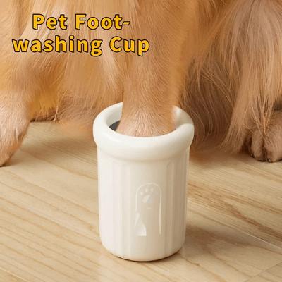 Detachable Pet Foot Washing Cup Quick Wash Press Cleaner Cat Foot Cleaning Cup Portable Soft Food Wash Brush Cup Paw Maintenance