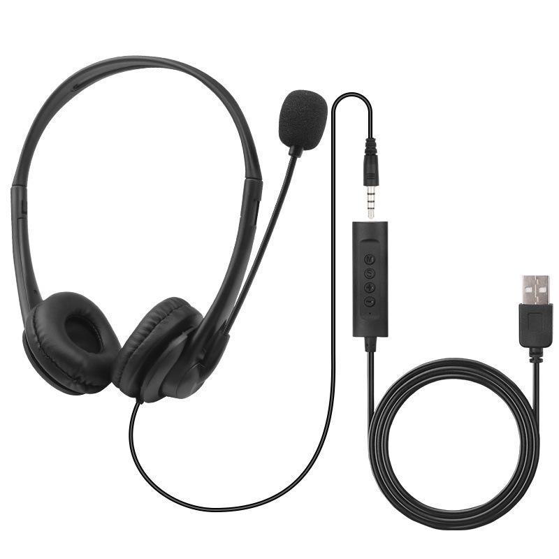 In-Stock Wired Over-Ear Headphones with Microphone and USB Type-C Adapter